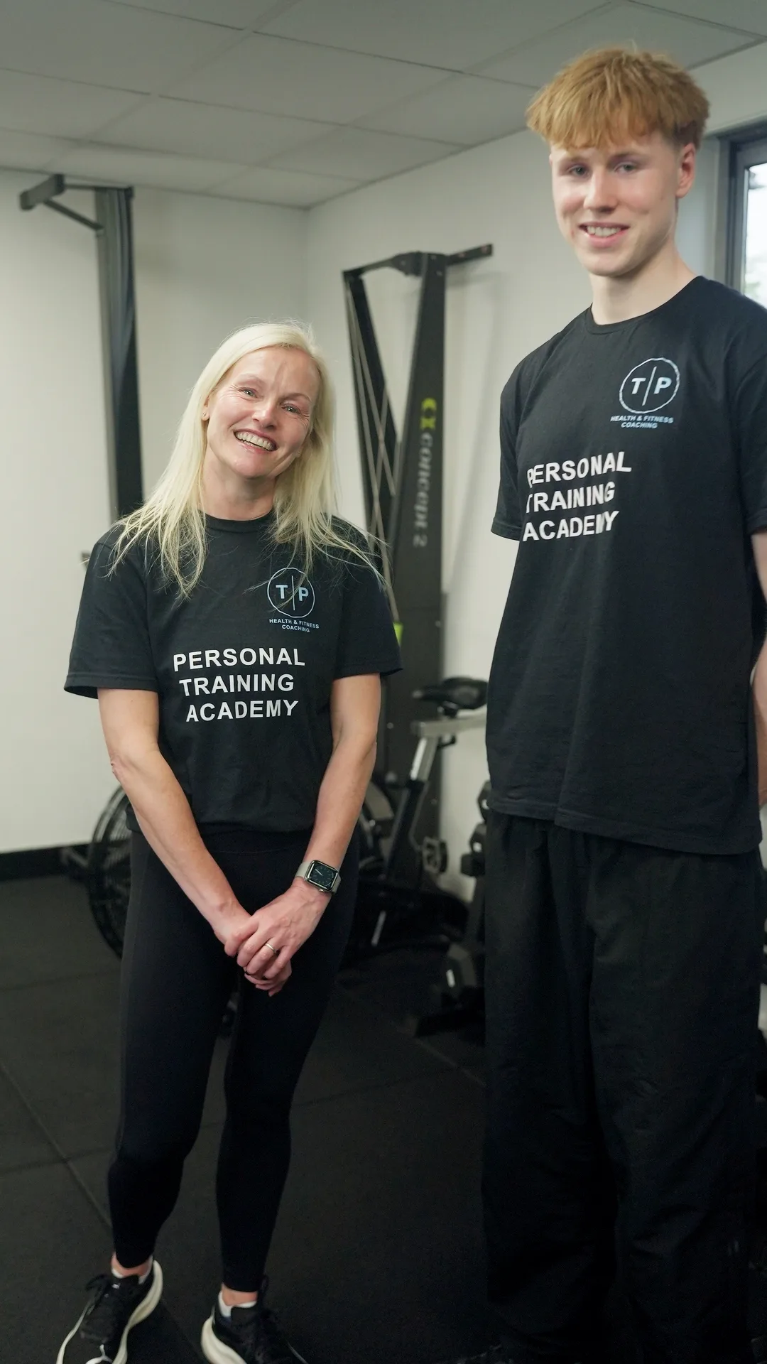 Jo and Ben, Level 3 PT Diploma graduates now coaching at TP Health and Fitness